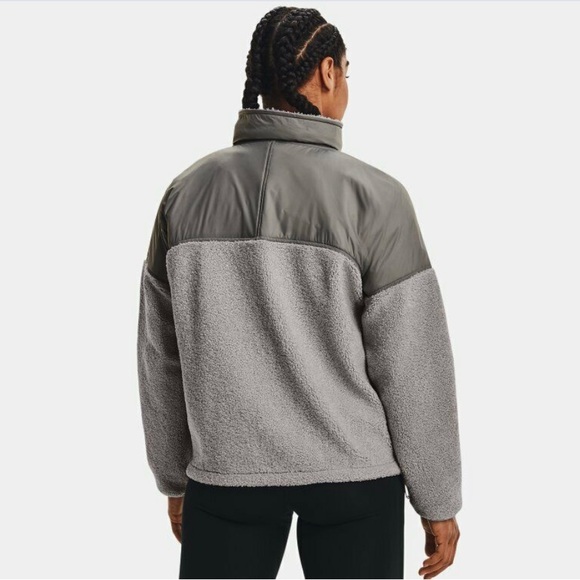 Under Armour Women's Mission Boucle FullZip Jacket Gray Swacket Water Resist NEW - Picture 2 of 6